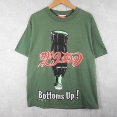 画像1: 90's Coca-Cola USA製 "Bottoms Up!" 飲料メーカープリントTシャツ L (1)