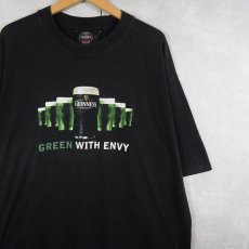 画像1: GUINNESS BEER "GREEN WITH ENVY" ビールメーカープリントTシャツ BLACK XL (1)