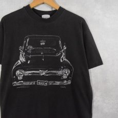 画像1: 90's BASH-BRAND 車プリントTシャツ BLACK L (1)