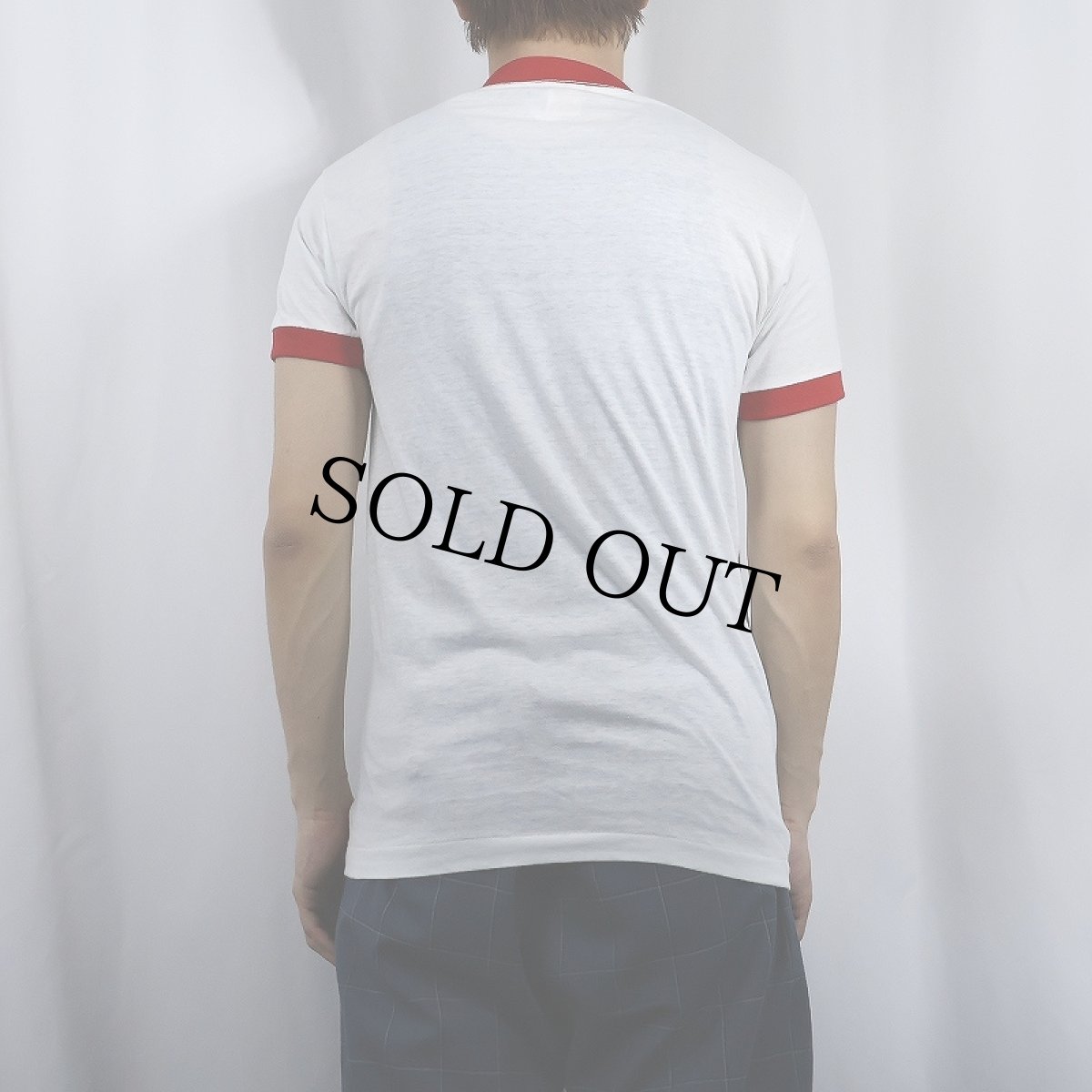 画像3: 80's MICKEY MOUSE USA製 "CLAKSON COLLEGE" キャラクタープリントリンガーTシャツ DEADSTOCK M (3)