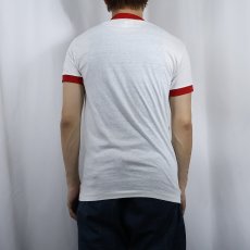 画像3: 80's MICKEY MOUSE USA製 "CLAKSON COLLEGE" キャラクタープリントリンガーTシャツ DEADSTOCK M (3)
