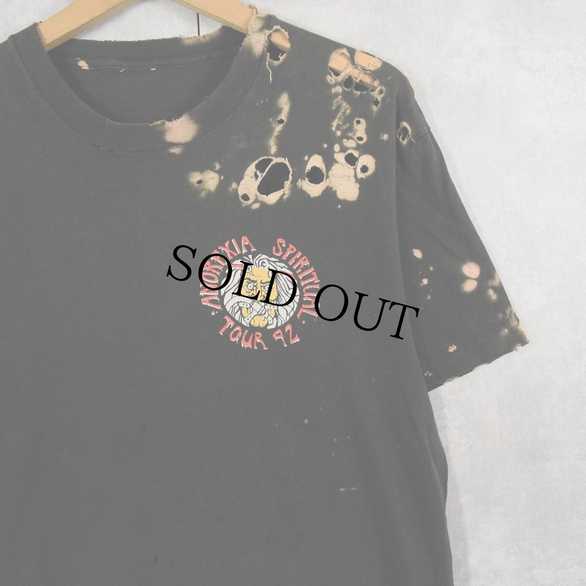 画像1: Living Sacrifice "anorexia spiritual tour 1992" メタルバンドプリントTシャツ BLACK (1)
