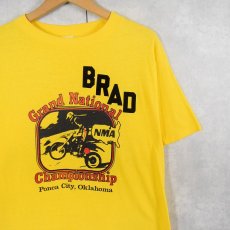 画像1: 70〜80's westwood USA製 "Grand National Championship" フロッキープリントTシャツ L (1)
