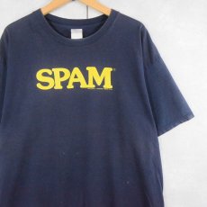 画像1: 2000's SPAM プリントTシャツ NAVY XL (1)