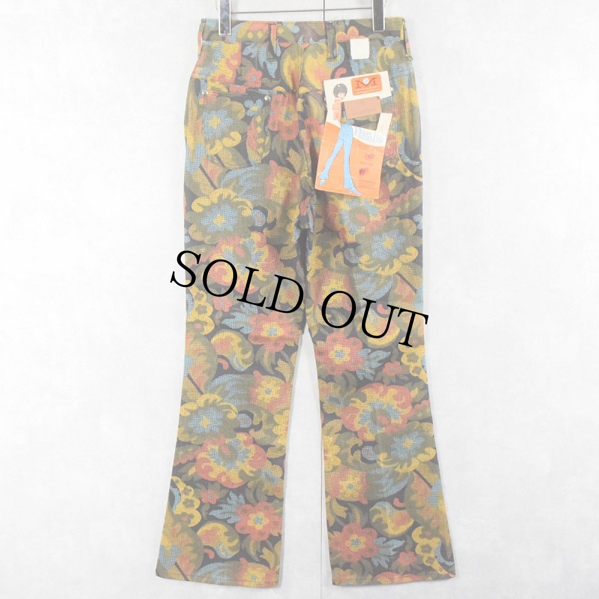 画像3: 70's MAVERICK USA製 花柄 フレアパンツ フラッシャー付きDEADSTOCK W28 (3)