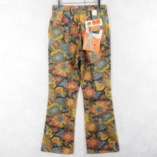 画像3: 70's MAVERICK USA製 花柄 フレアパンツ フラッシャー付きDEADSTOCK W28 (3)