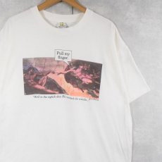 画像1: 90's Michelangelo アダムの創造 USA製 "Pull my finger." パロディプリントTシャツ XL (1)