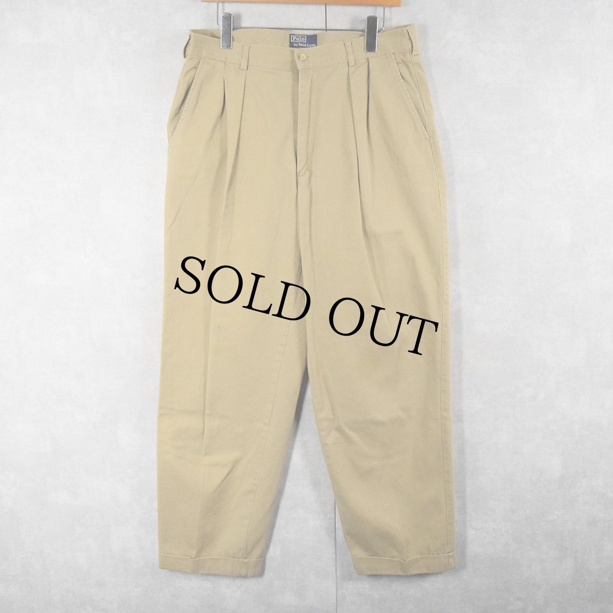 画像1: POLO Ralph Lauren "POLO CHINO" 2タック チノトラウザーズ W34 (1)