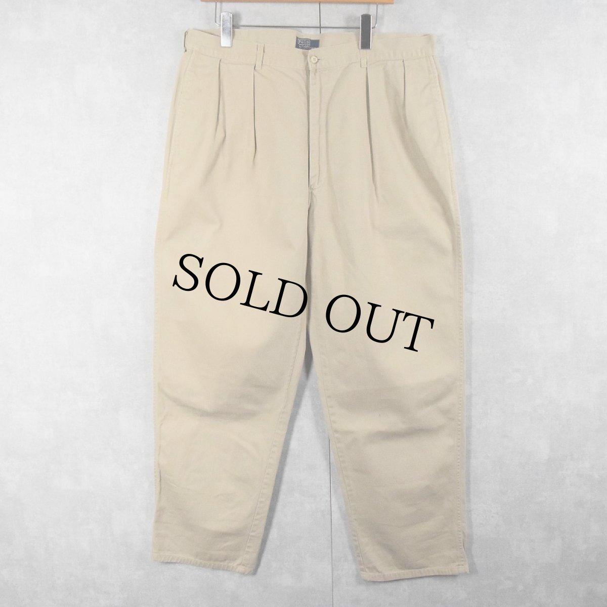 画像1: POLO Ralph Lauren USA製 "POLO CHINO" 2タック チノトラウザーズ W38 (1)