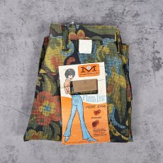 画像1: 70's MAVERICK USA製 花柄 フレアパンツ フラッシャー付きDEADSTOCK W28 (1)