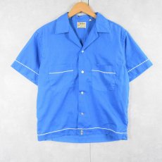 画像2: 60's Hilton USA製 "MAECO EARLYU BIRDS BANDITS" フロッキープリント ボーリングシャツ M (2)