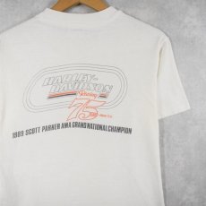 画像2: 80's HARLEY-DAVIDSON USA製 "75 YEARS" バイクプリントTシャツ M (2)