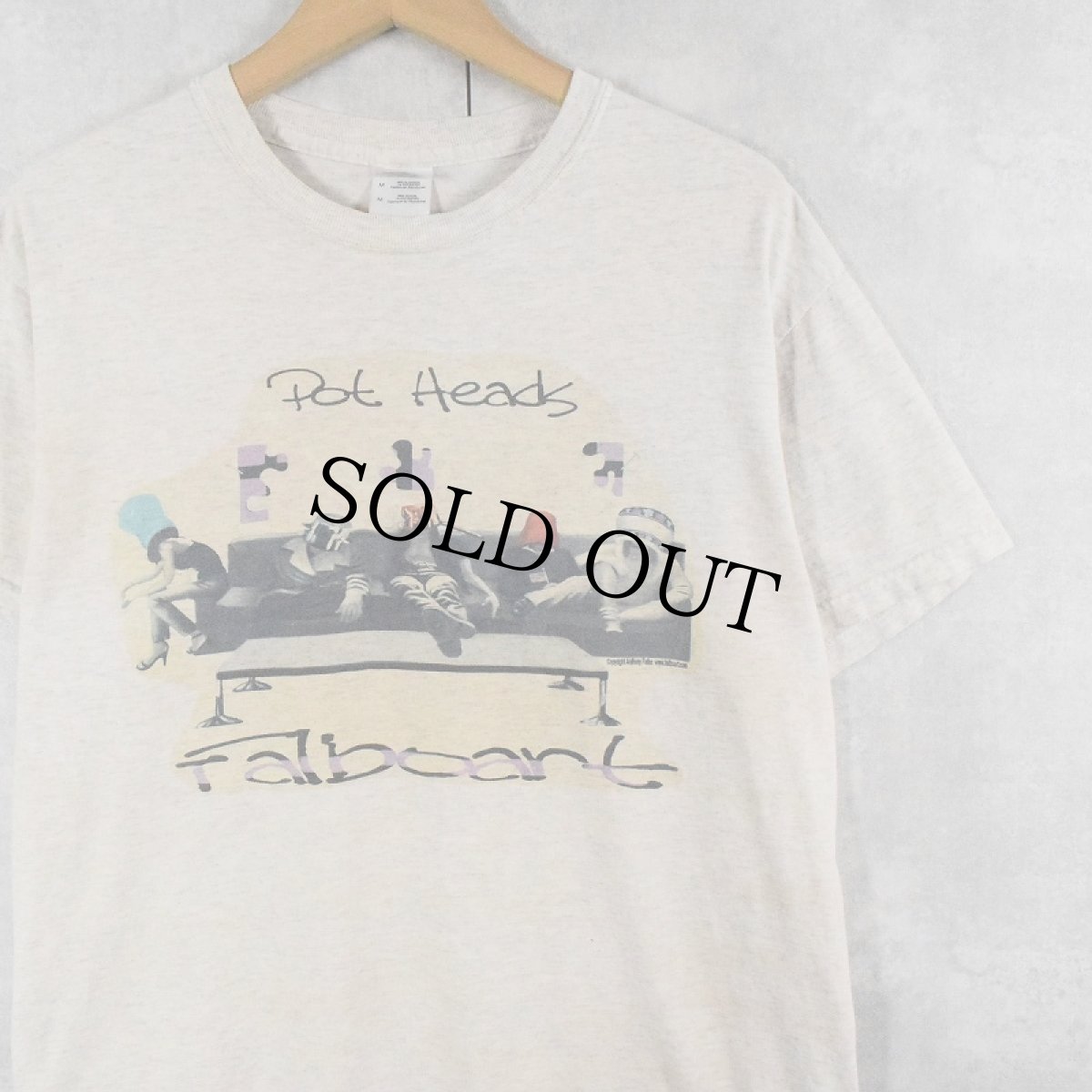 画像1: Anthony Falbo "Pot Heads" アートプリントTシャツ M (1)