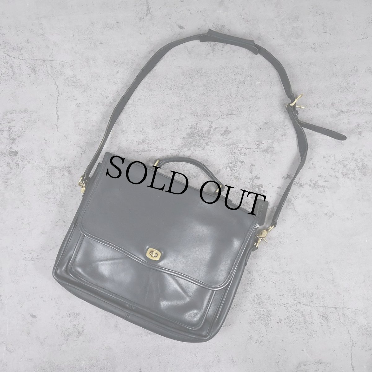 画像1: 90's COACH USA製 2WAY レザーバッグ BLACK (1)