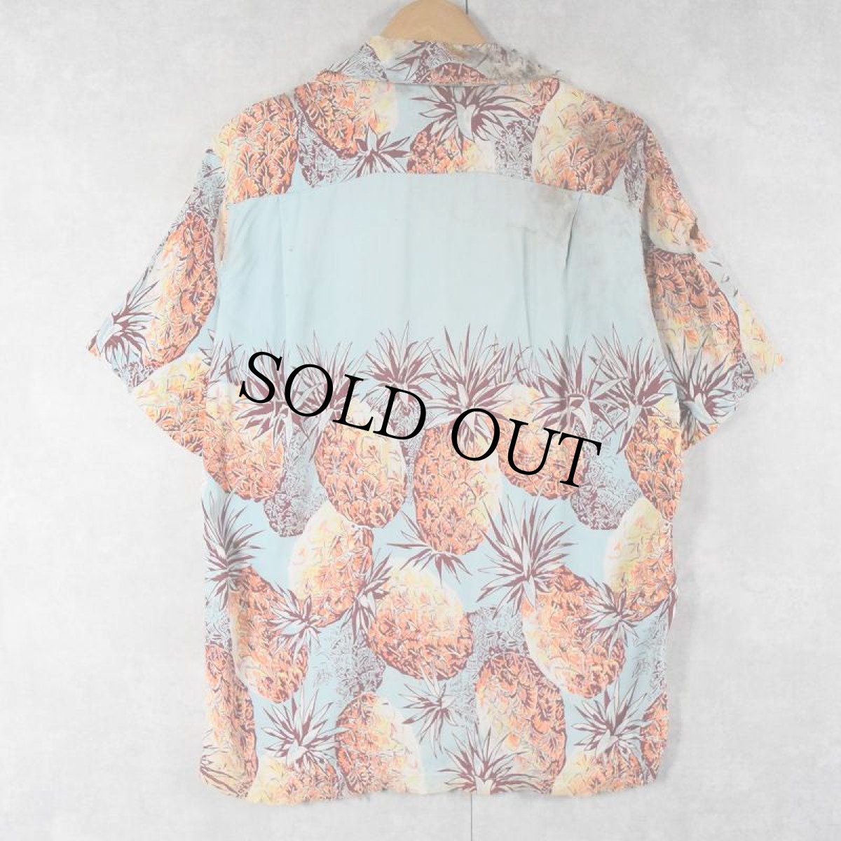 画像2: 50's〜 Silkene パイナップル柄 レーヨンアロハシャツ (2)