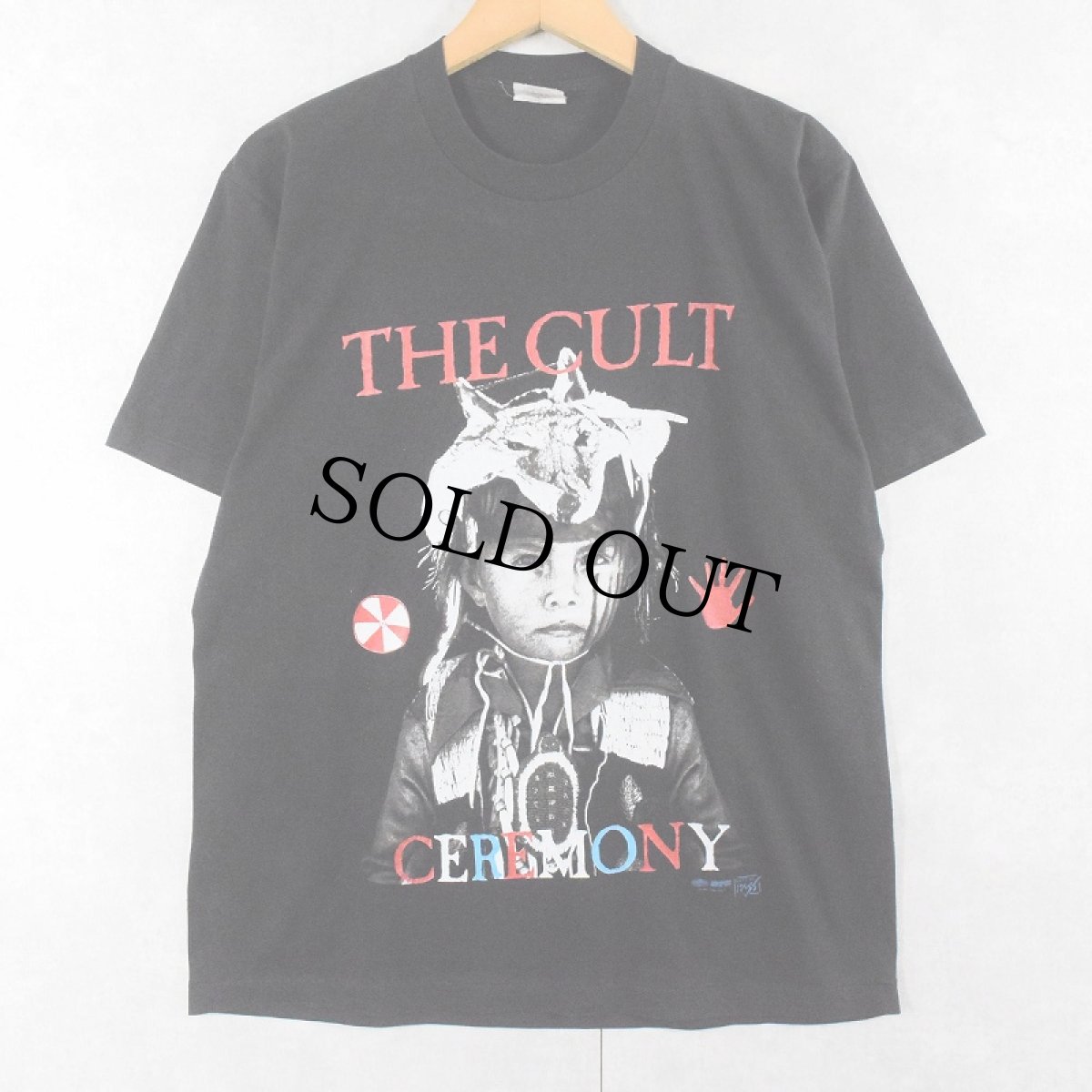 画像1: 1991 THE CULT CANADA製 "CEREMONY" ハードロックバンドアルバムTシャツ BLACK L (1)