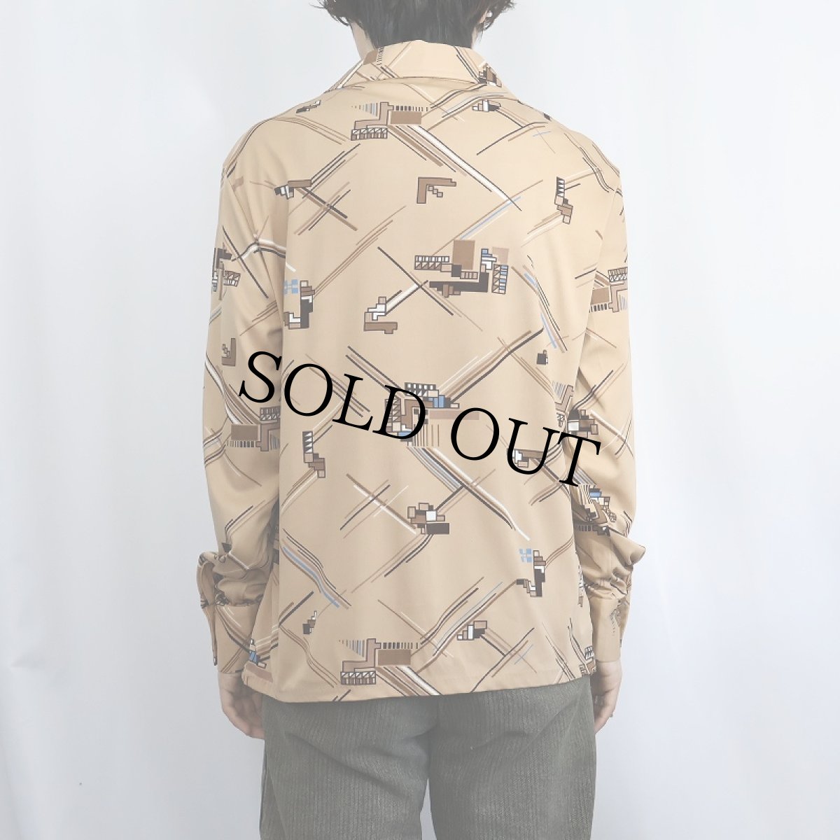 画像3: 70's Triumph of California 幾何学柄 ポリエステルシャツ L (3)