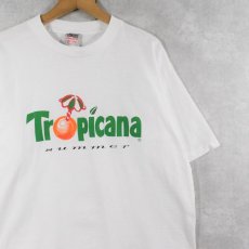 画像1: 90's Tropicana 飲料メーカー ロゴプリントTシャツ XL (1)
