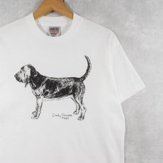 画像1: 90's Cindy Farmer 犬イラストプリントTシャツ M (1)