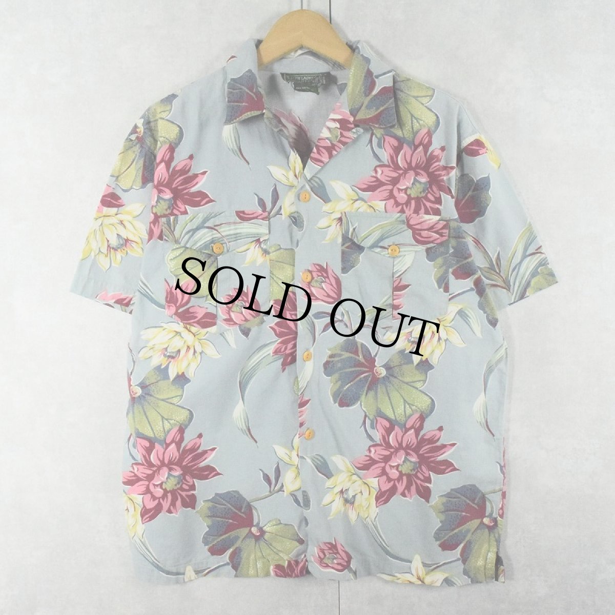 画像1: 80〜90's Ralph Lauren POLO COUNTRY 花柄 コットンアロハシャツ S (1)