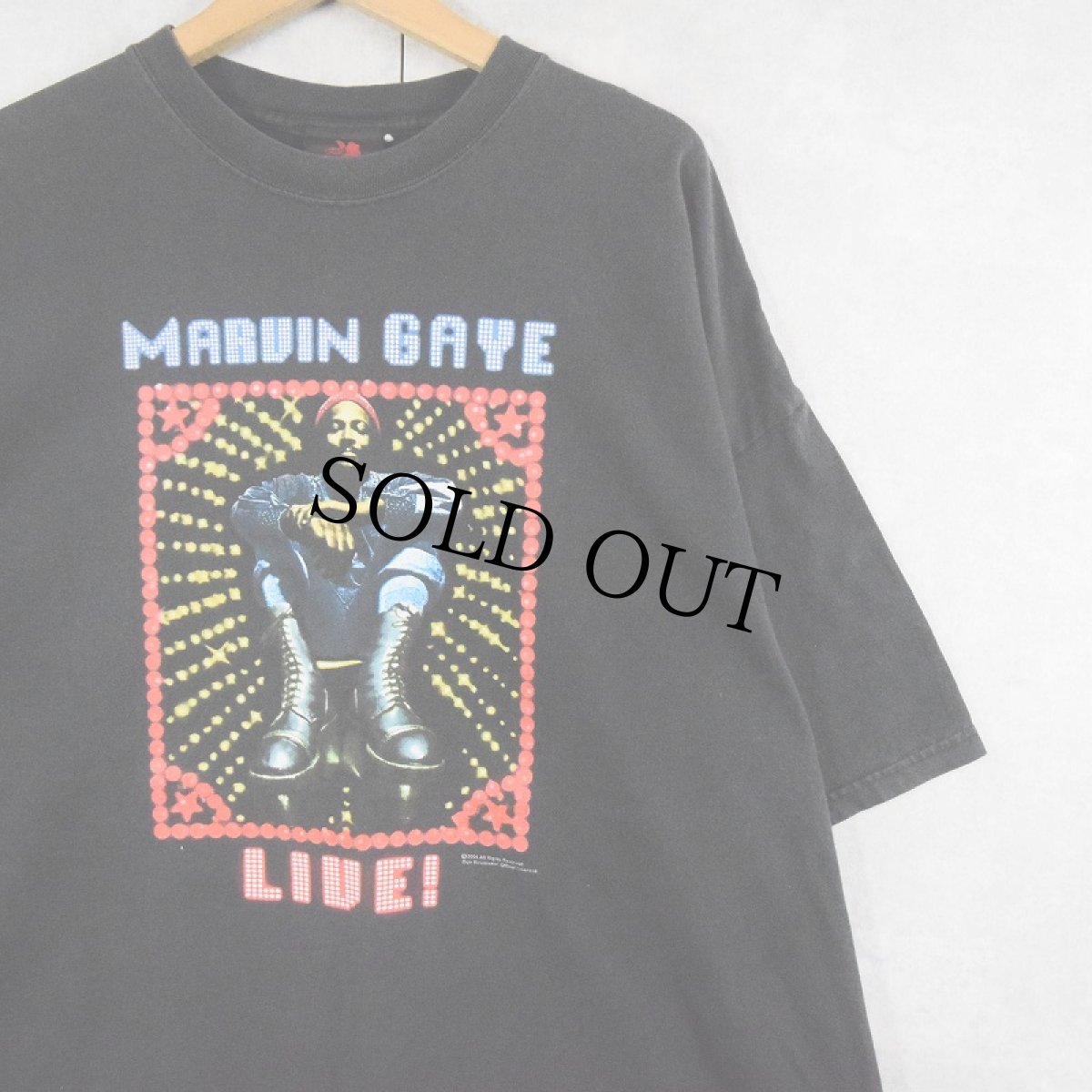 画像1: 2004 Marvin Gaye "Marvin Gaye Live!" ミュージシャンアルバムTシャツ BLACK 3X (1)