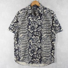 画像1: POLO Ralph Lauren "BONNARD" オールオーバーパターン リネン×コットン アロハシャツ S (1)