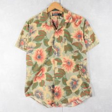 画像1: 90's POLO Ralph Lauren USA製 花柄 コットンアロハシャツ L (1)
