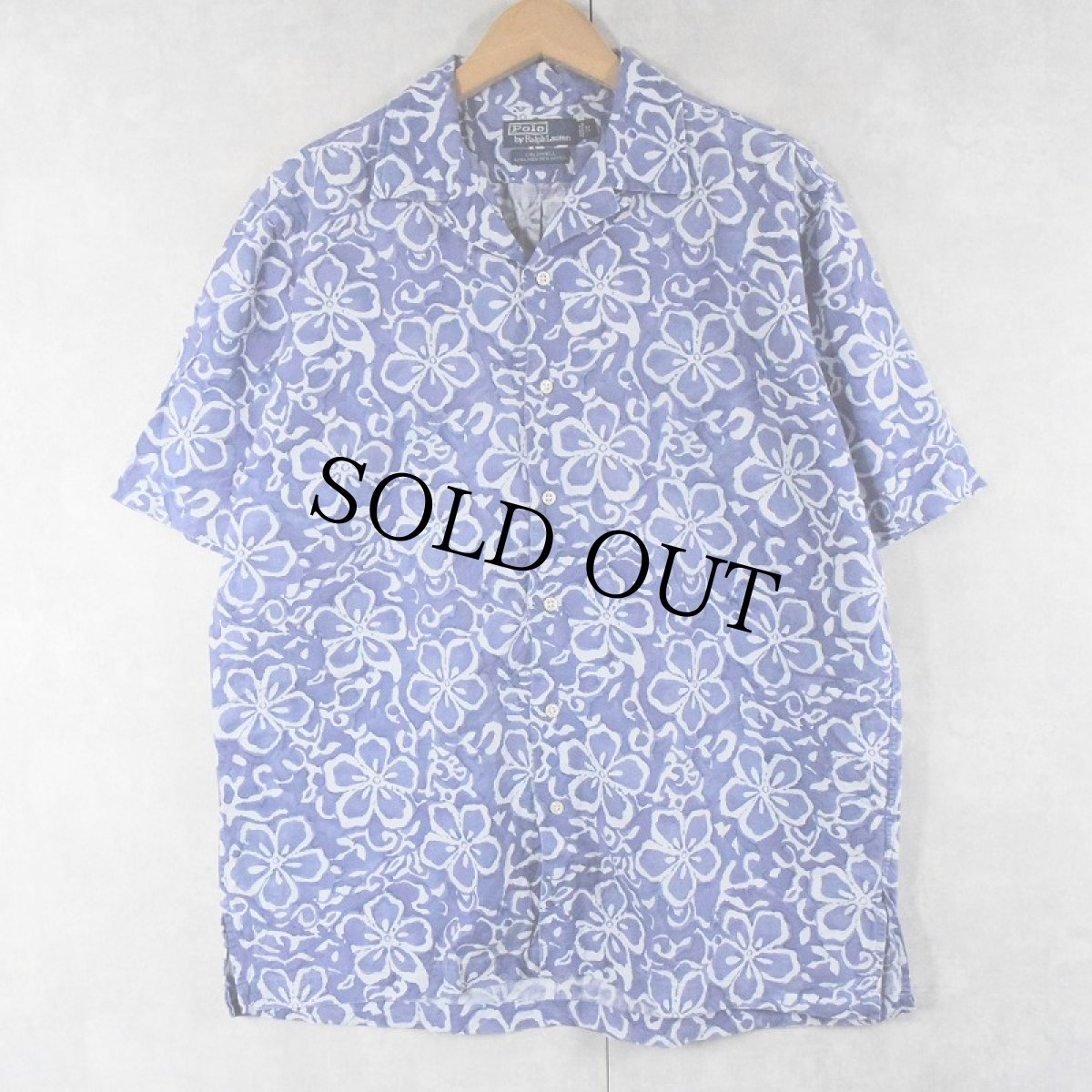画像1: POLO Ralph Lauren "CALDWELL" 花柄 リネン×コットン アロハシャツ M (1)