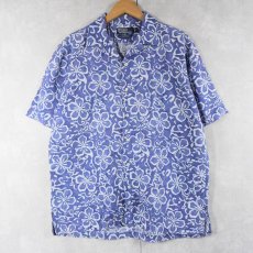 画像1: POLO Ralph Lauren "CALDWELL" 花柄 リネン×コットン アロハシャツ M (1)