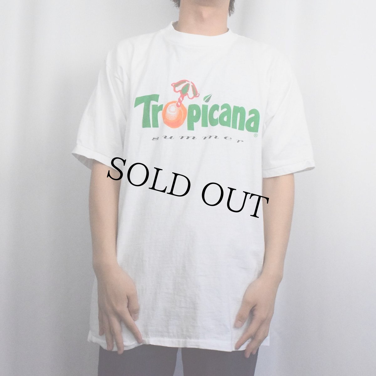 画像2: 90's Tropicana 飲料メーカー ロゴプリントTシャツ XL (2)