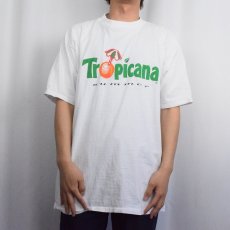 画像2: 90's Tropicana 飲料メーカー ロゴプリントTシャツ XL (2)