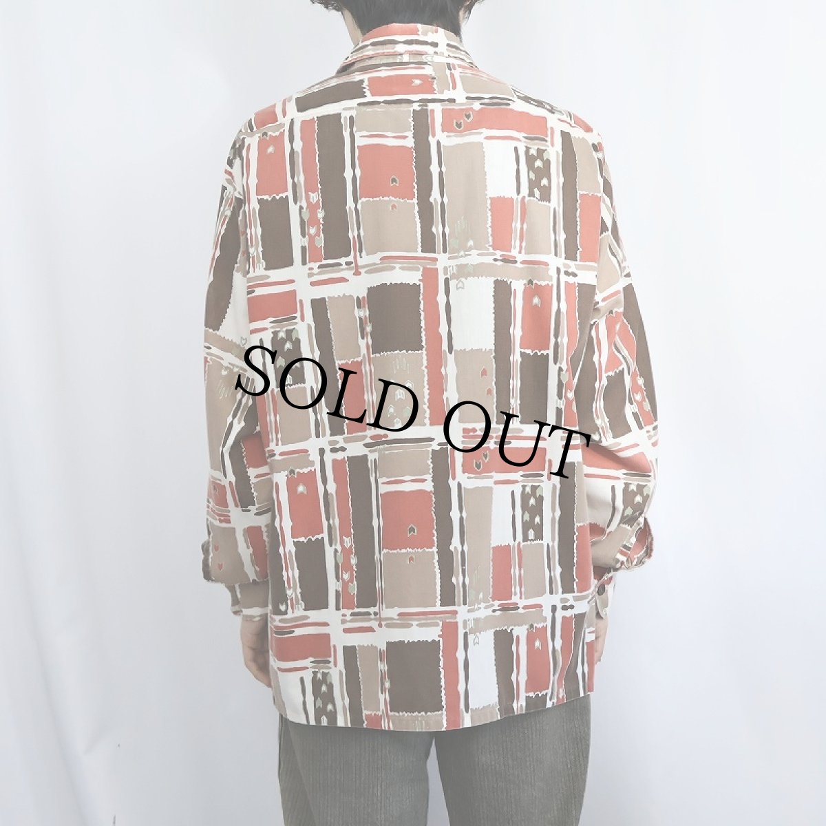 画像3: 70's JCPenney プリントポリエステル×コットンシャツ L (3)