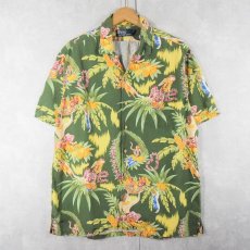 画像1: POLO Ralph Lauren フラガール柄 ビスコースアロハシャツ L (1)