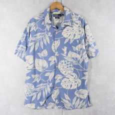 画像1: POLO Ralph Lauren "ADAMS" リーフ柄 レーヨンアロハシャツ M (1)