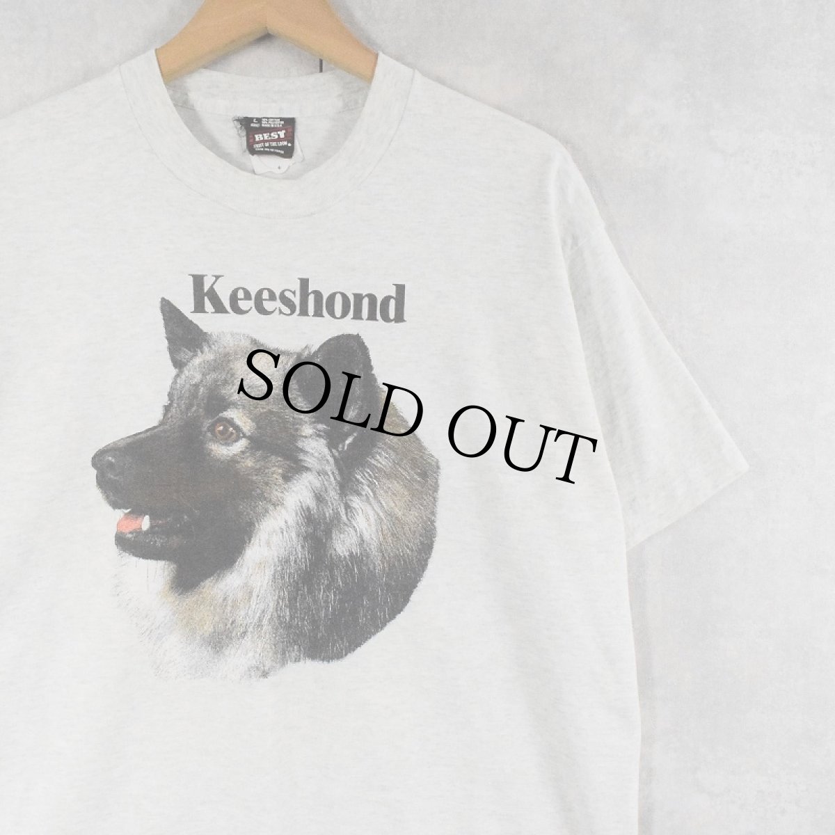 画像1: 90's USA製 "Keeshond" 犬プリントTシャツ L (1)