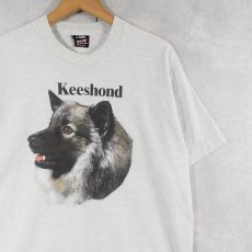 画像1: 90's USA製 "Keeshond" 犬プリントTシャツ L (1)