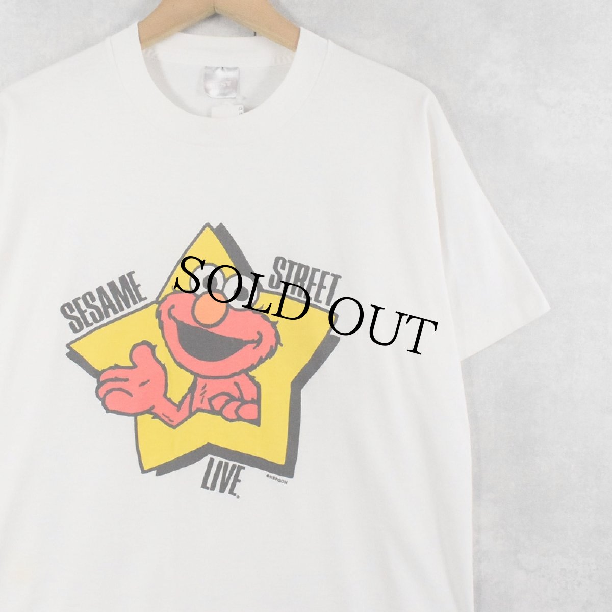 画像1: 90's ELMO USA製 "SESAME STREET LIVE" キャラクタープリントTシャツ L (1)