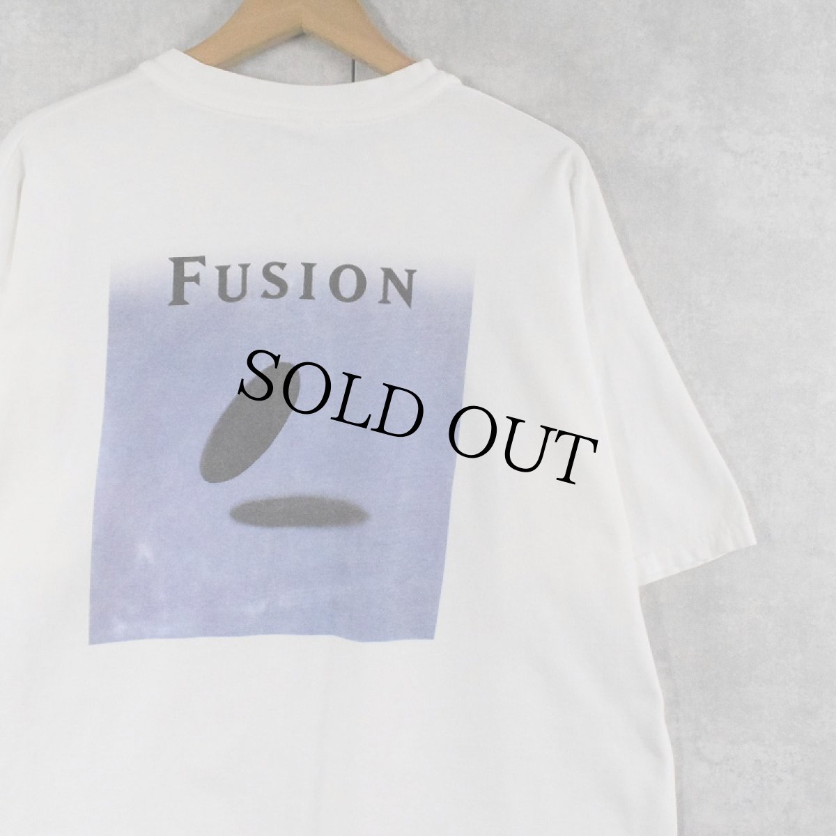 画像1: 90's KBco PORIZED LENSES ”FUSION” 眼鏡レンズ企業プリントTシャツ XL (1)