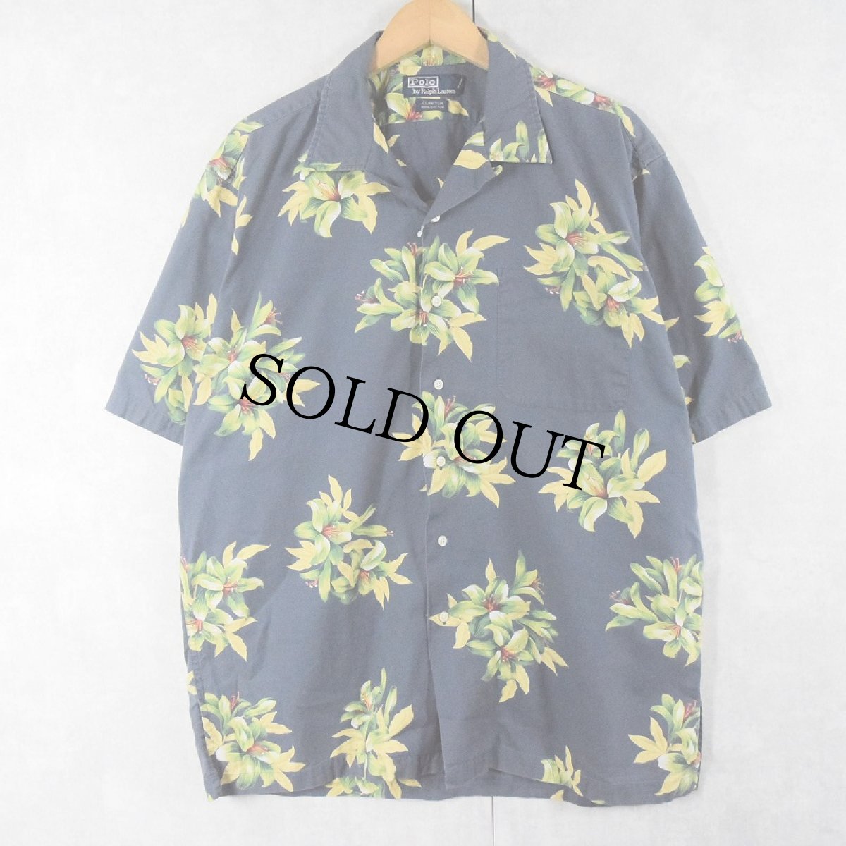 画像1: POLO Ralph Lauren "CLAYTON" 花柄 コットンアロハシャツ M (1)
