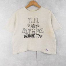画像1: 50's Champion USA製 "U.S. OLYMPIC DRINKING TEAM" プリント半袖スウェット SIZE46 (1)