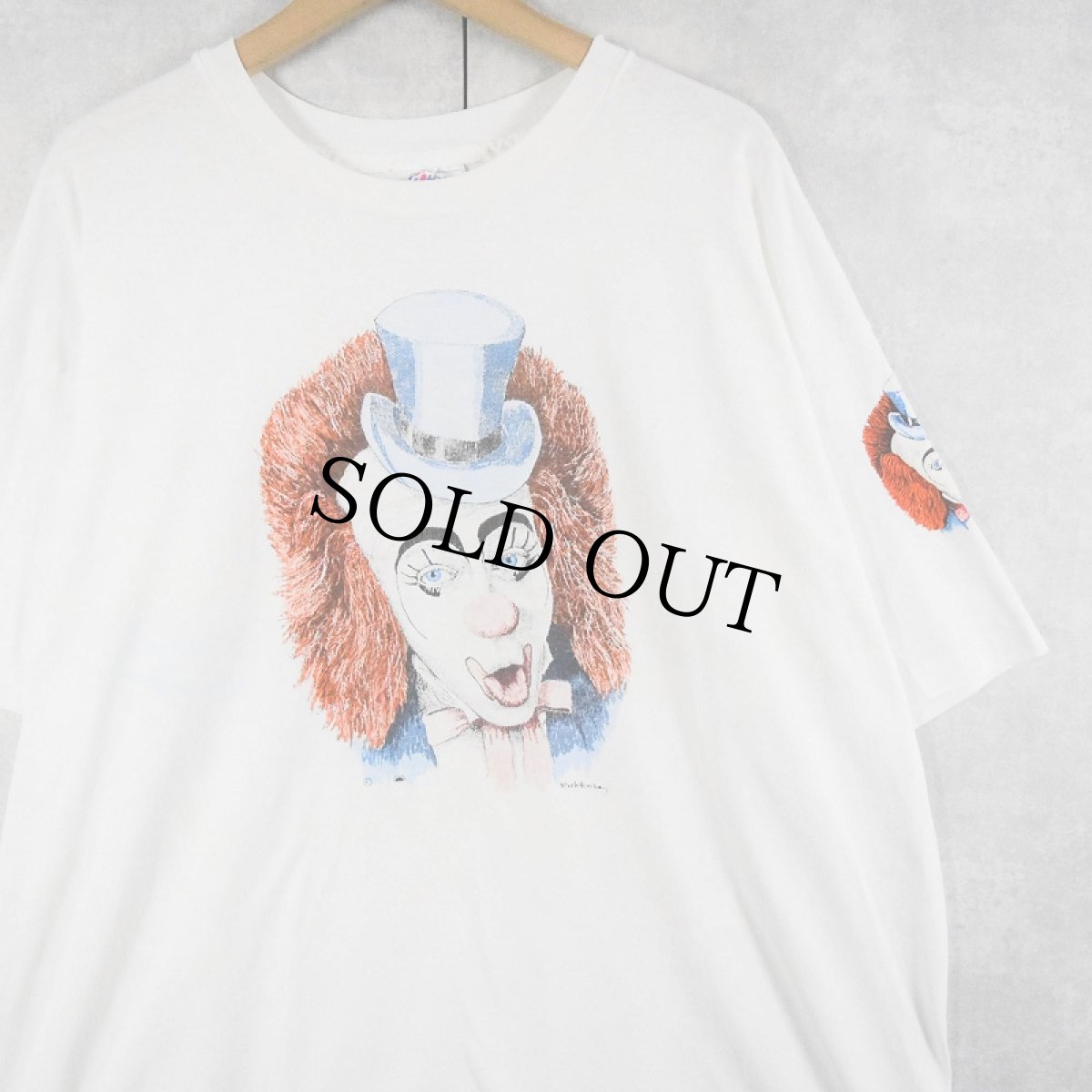画像1: 80's Rick Embry USA製 ピエロイラストプリントTシャツ XXL (1)