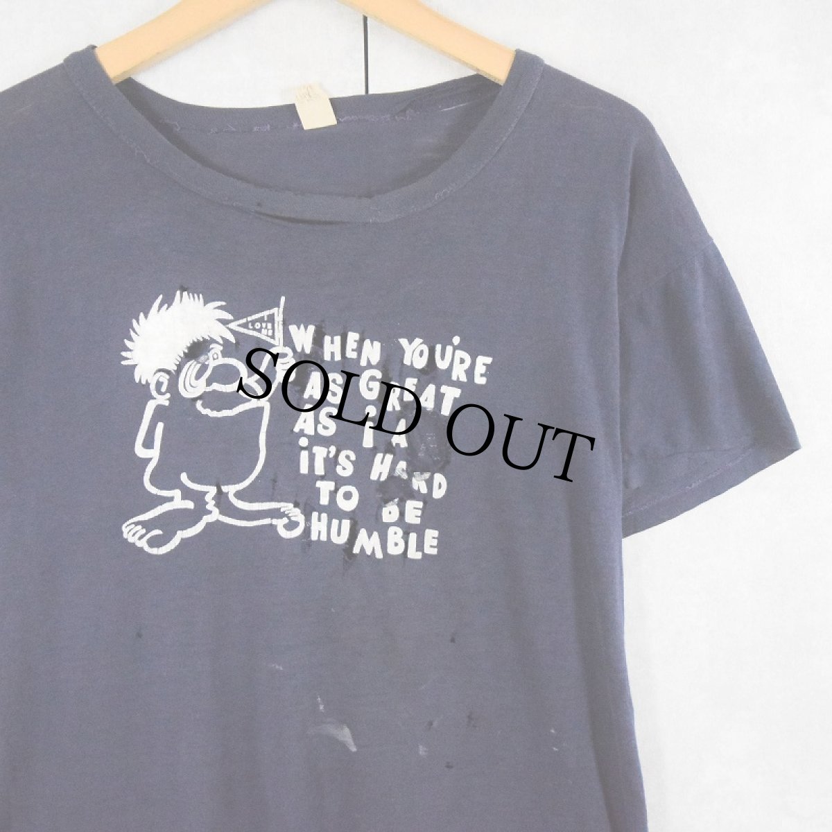 画像1: 70〜80's "WHEN YOU'RE AS GREAT..." モンスタープリントTシャツ NAVY (1)