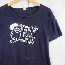 画像1: 70〜80's "WHEN YOU'RE AS GREAT..." モンスタープリントTシャツ NAVY (1)
