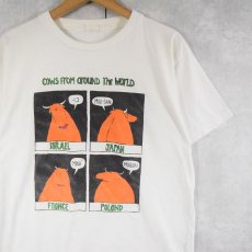 画像1: "Cows From around The World" 牛イラストプリントTシャツ (1)