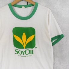 画像1: 80's SOYOIL USA製 企業プリントリンガーTシャツ L (1)