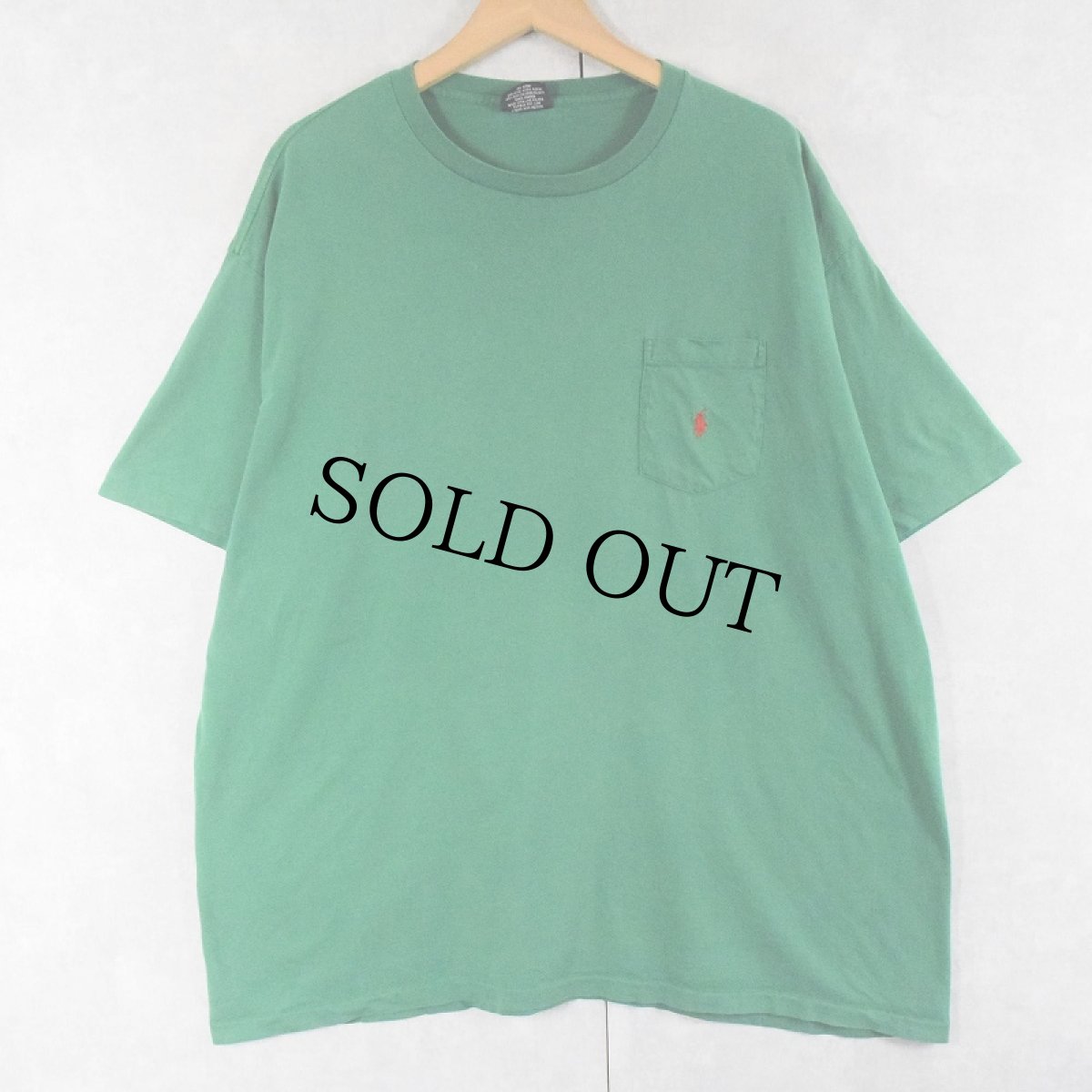 画像1: 90's POLO Ralph Lauren USA製 ロゴ刺繍 ポケットTシャツ XL (1)