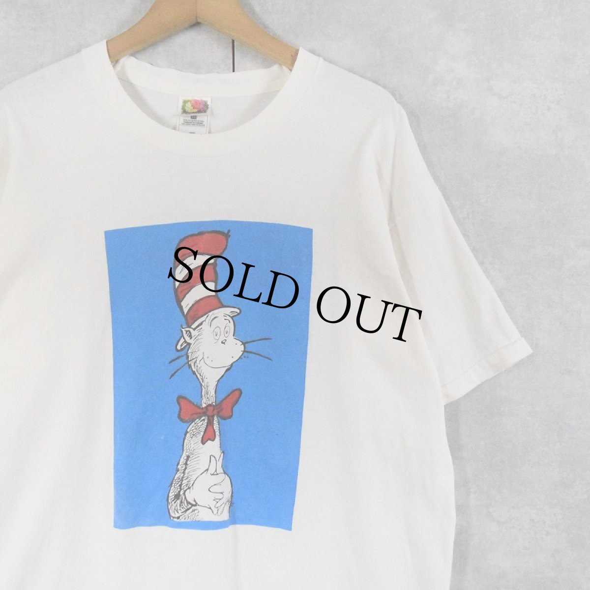 画像1: 90's Dr.Seuss THE CAT IN THE HAT キャラクタープリントTシャツ XL (1)