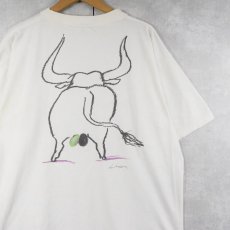 画像1: NIMES 牛イラストプリントTシャツ XXL (1)
