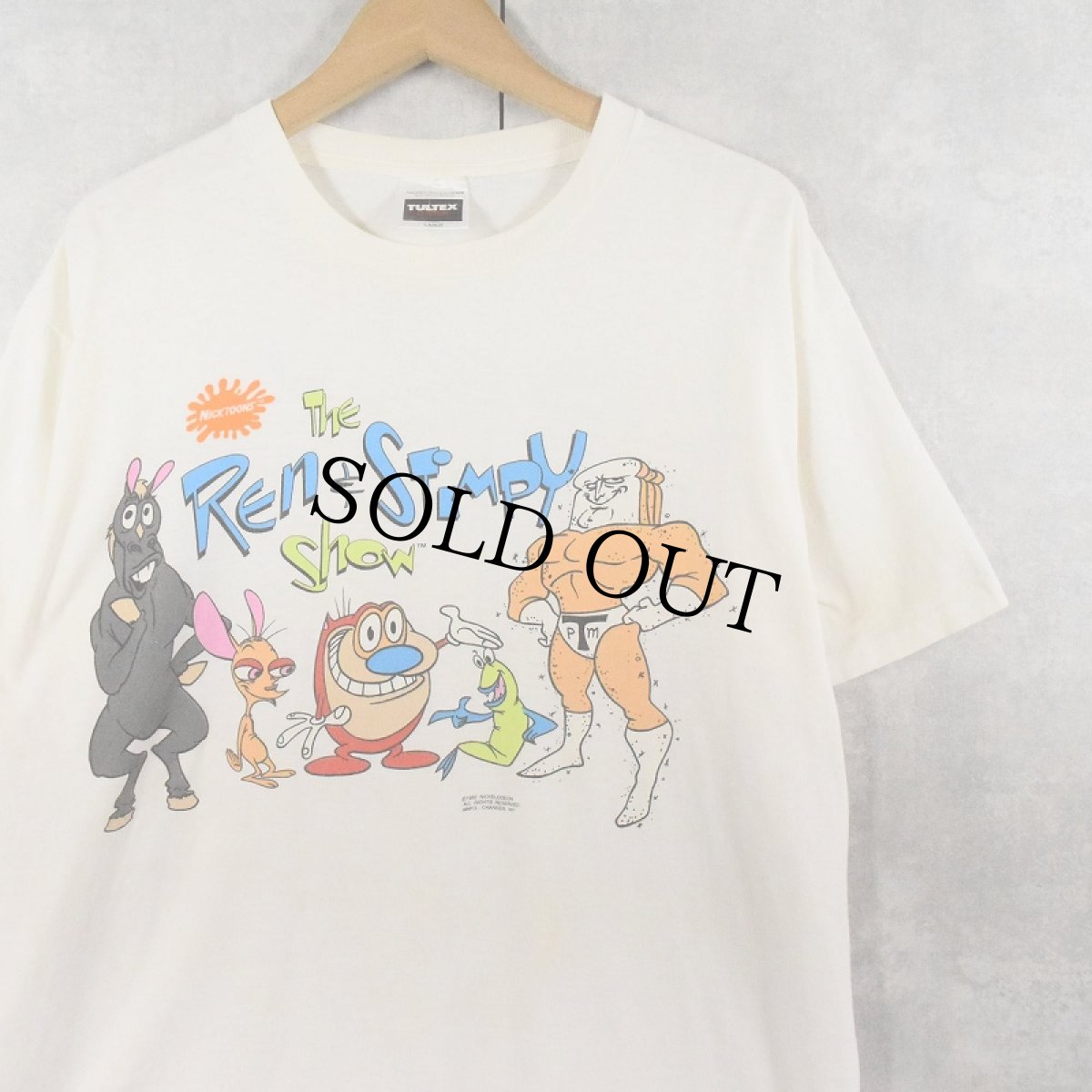 画像1: 90's NICKELODEON  USA製 "Ren&Stimpy" キャラクタープリントTシャツ L (1)