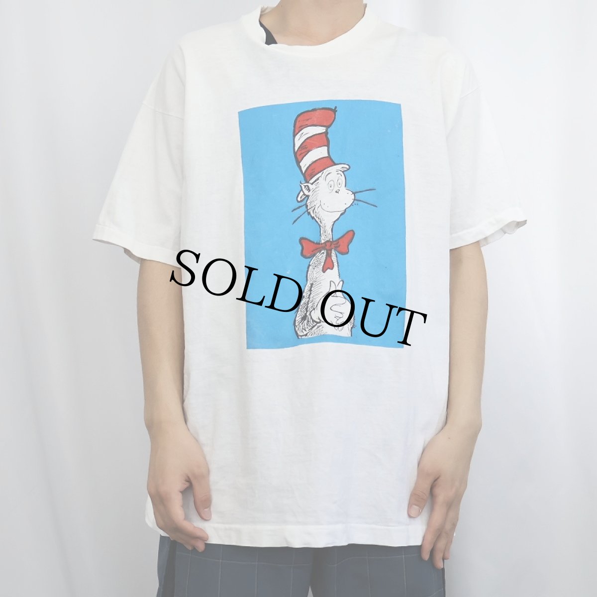 画像2: 90's Dr.Seuss THE CAT IN THE HAT キャラクタープリントTシャツ XL (2)